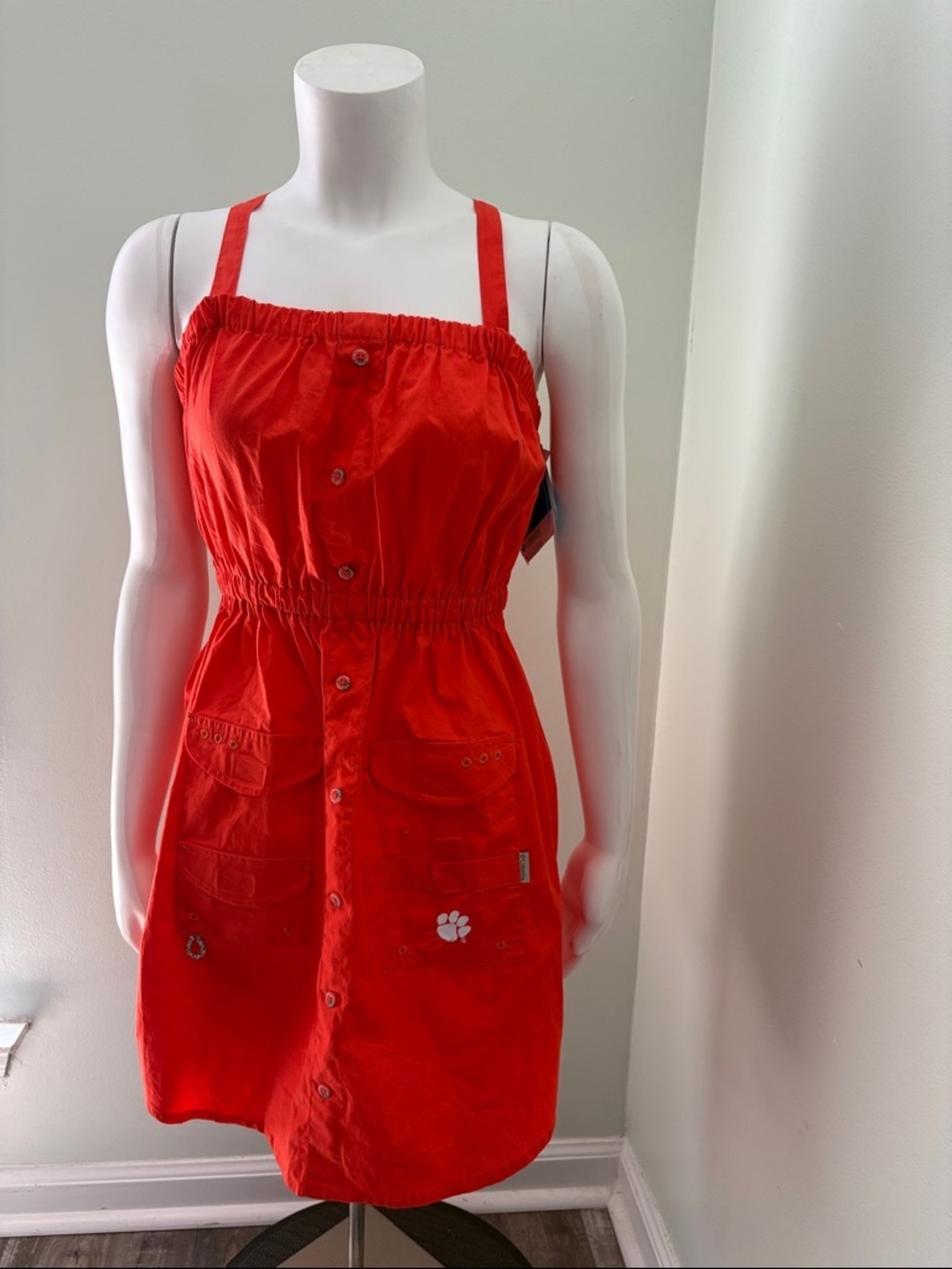Columbia Brand Bonehead Clemson Orange Embroidered Dress size Large NEW